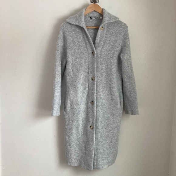 Vince collar cardigan coat with wool alpaca blend - Picture 1 of 8